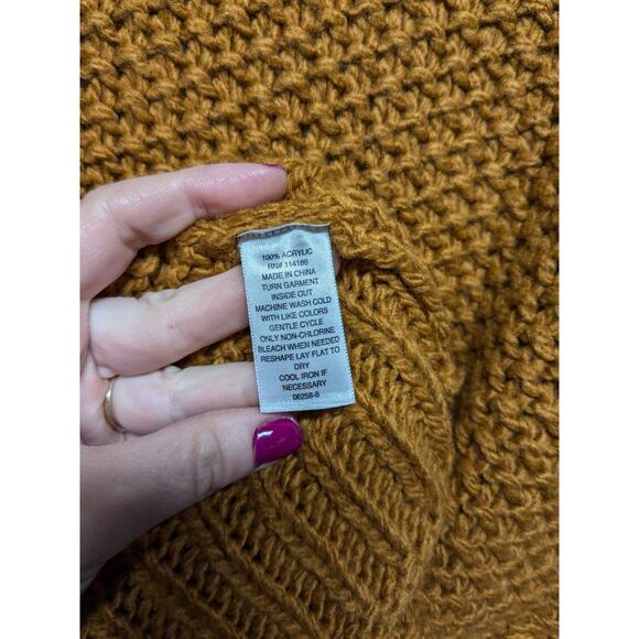 A.N.A. Womans Size M Sweater Loose Knit Oversized Brown High Neck - Picture 3 of 6